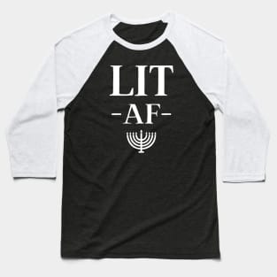 Lit AF (Hanukkah) Baseball T-Shirt